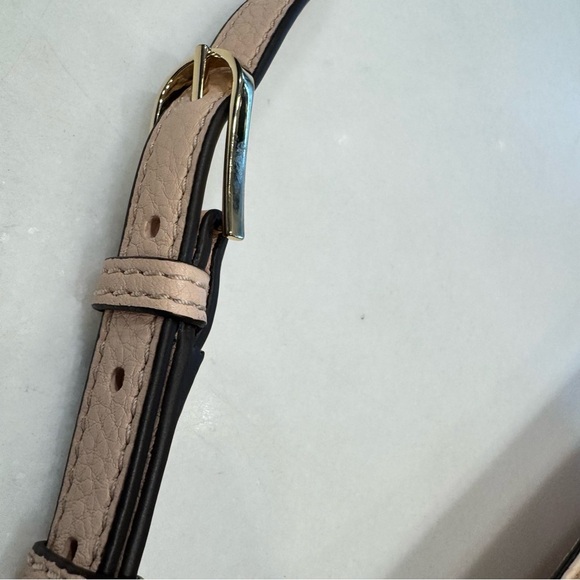 Tory Burch Thea Pebbled Leather Fold Over Crossbody/Clutch W/ Tassel Blush Pink - Picture 8 of 16